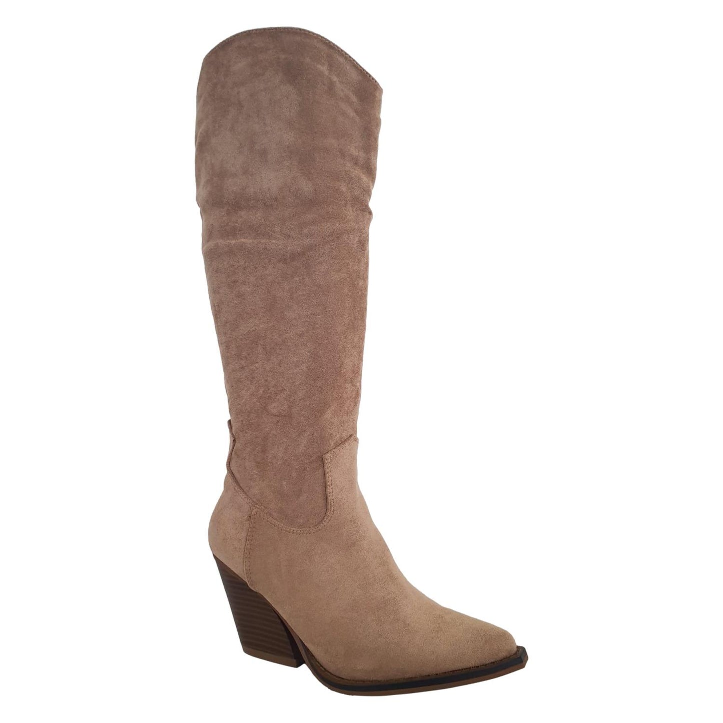 Bota de Tacón Cubano para Mujer con Punta Fina y Cremallera