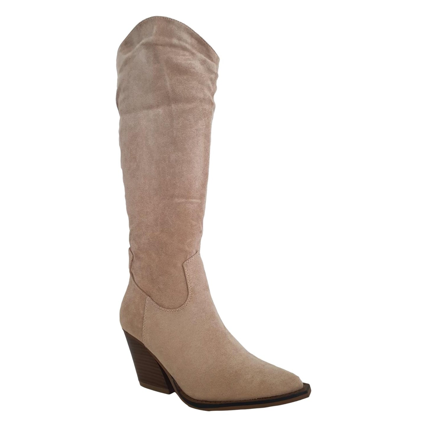 Bota de Tacón Cubano para Mujer con Punta Fina y Cremallera