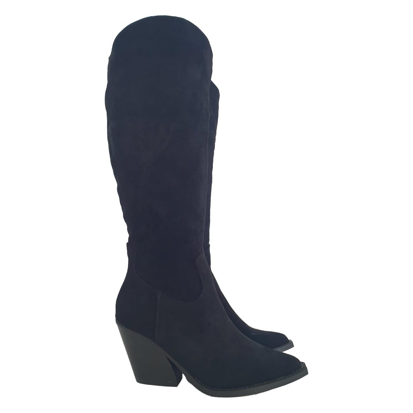 Bota de Tacón Cubano para Mujer con Punta Fina y Cremallera