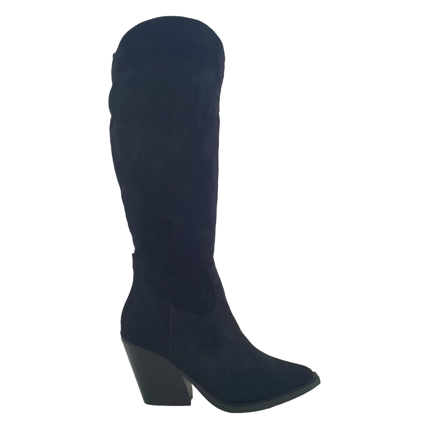Bota de Tacón Cubano para Mujer con Punta Fina y Cremallera