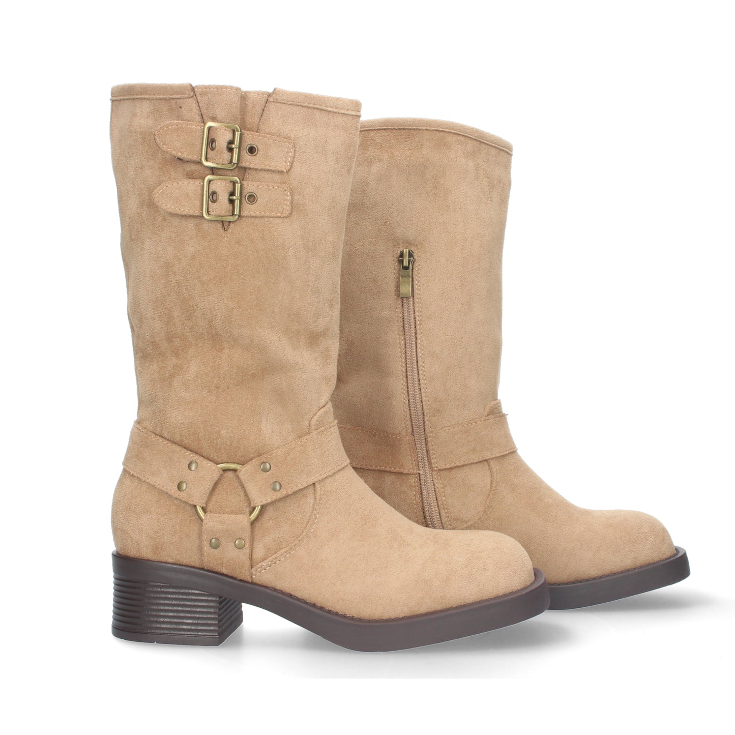 Bota Motera para Mujer con Tacón Bajo