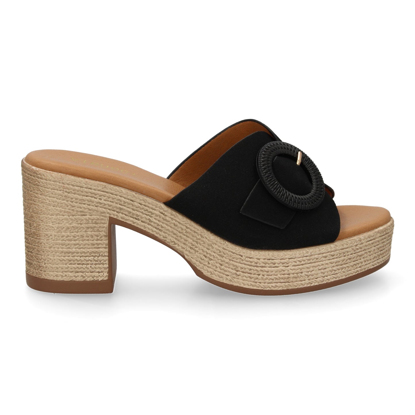 Heeled Clog with Decorative Buckle