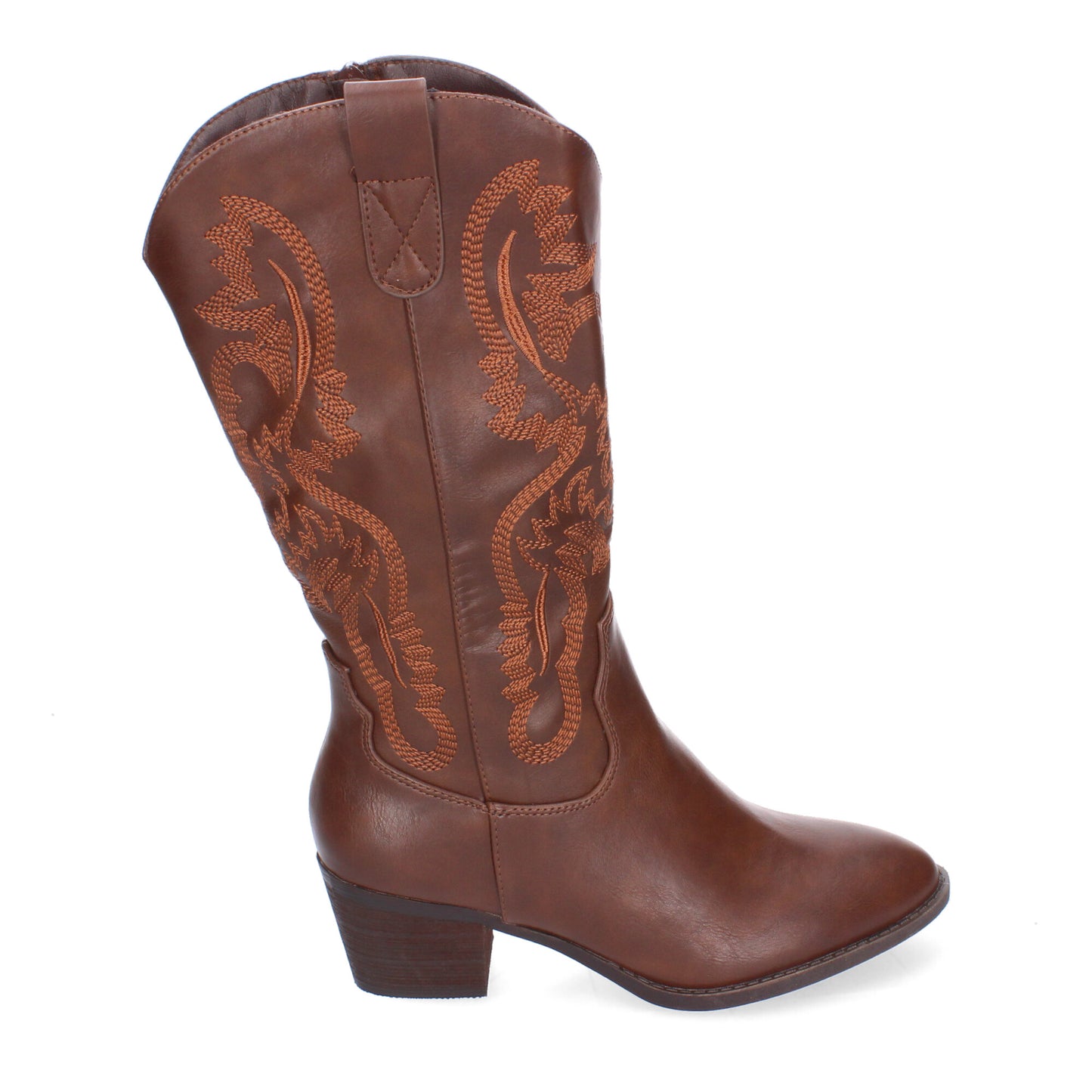 Bota Campera para Mujer con Bordado y Cierre de Cremallera