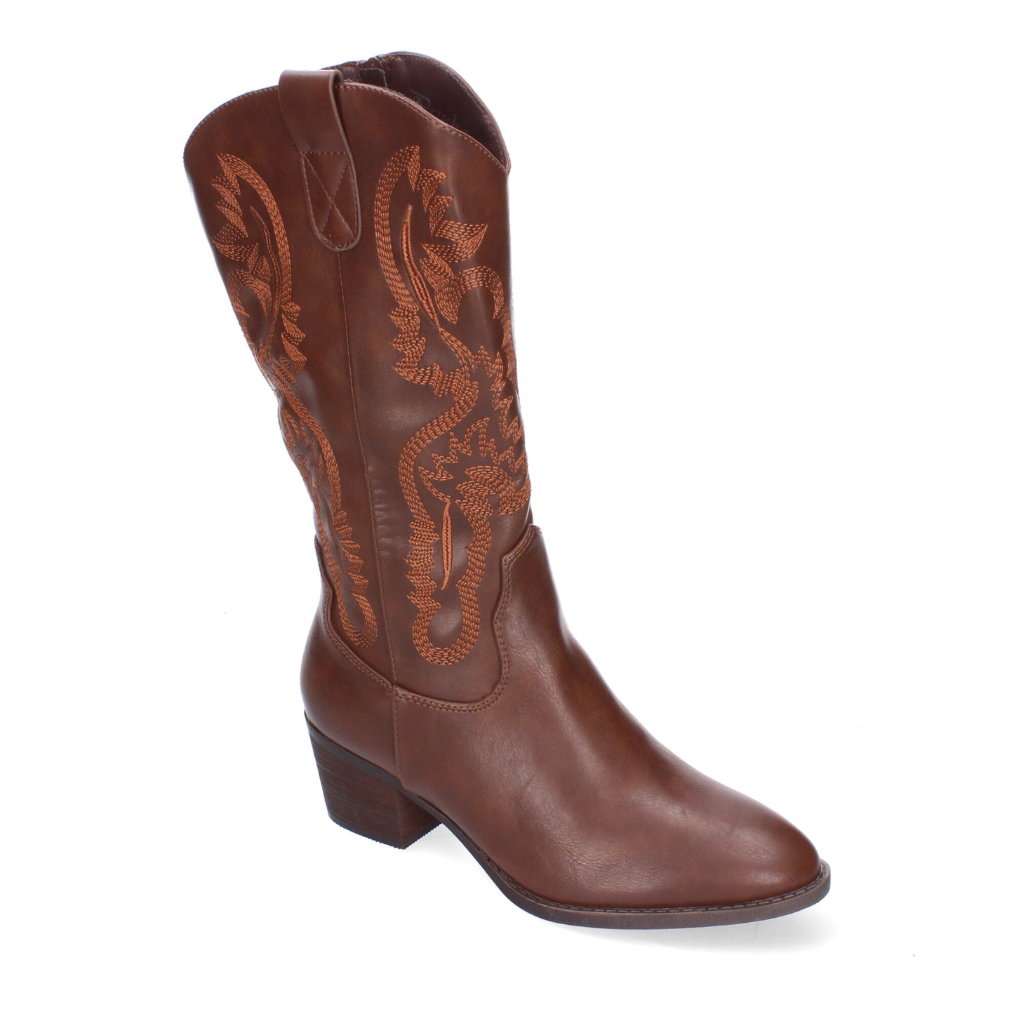 Bota Campera para Mujer con Bordado y Cierre de Cremallera