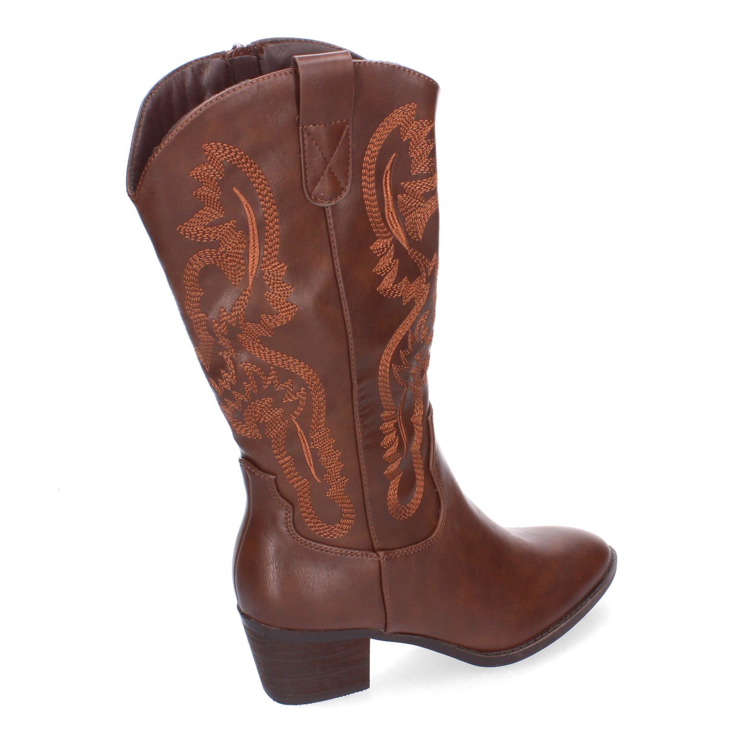 Bota Campera para Mujer con Bordado y Cierre de Cremallera