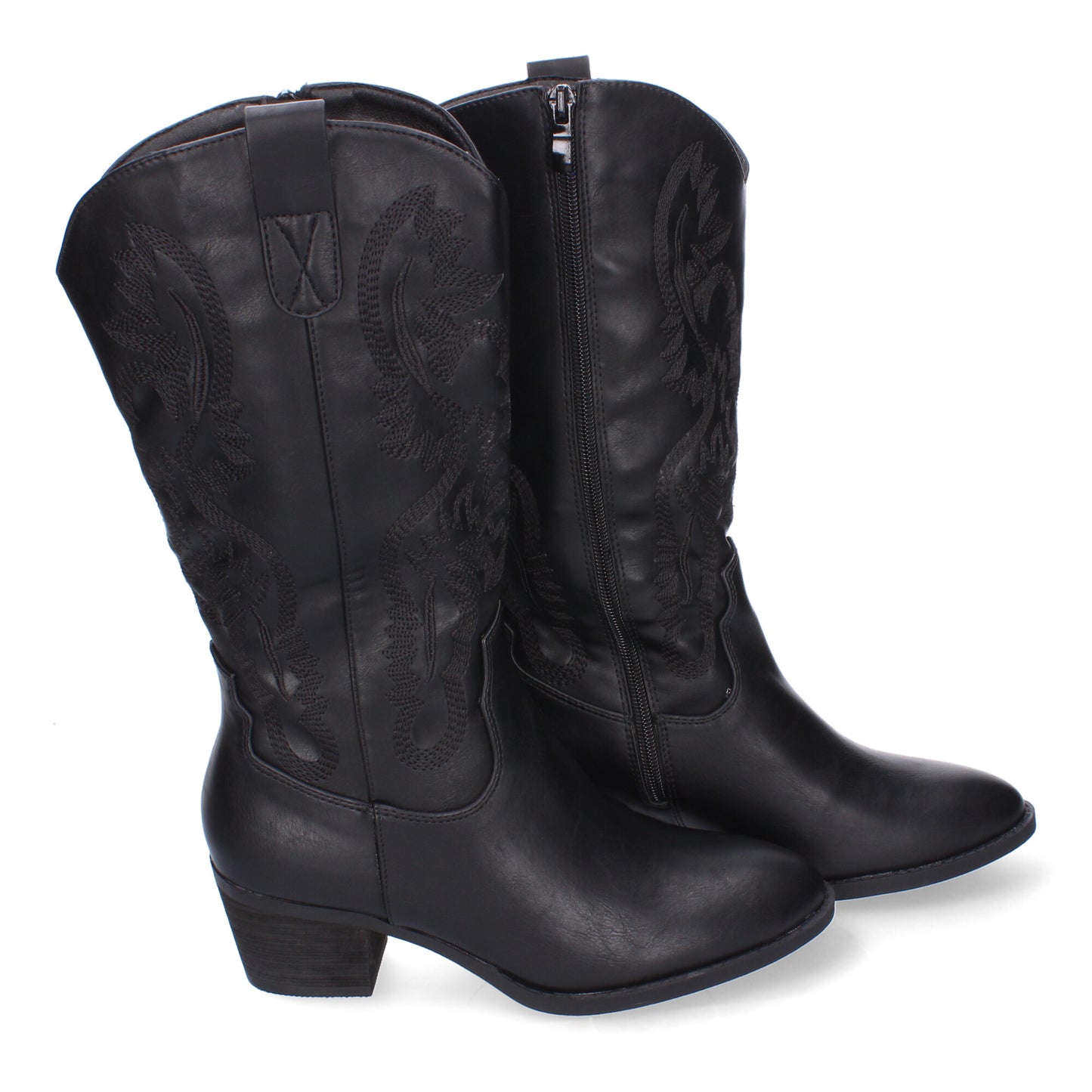 Bota Campera para Mujer con Bordado y Cierre de Cremallera