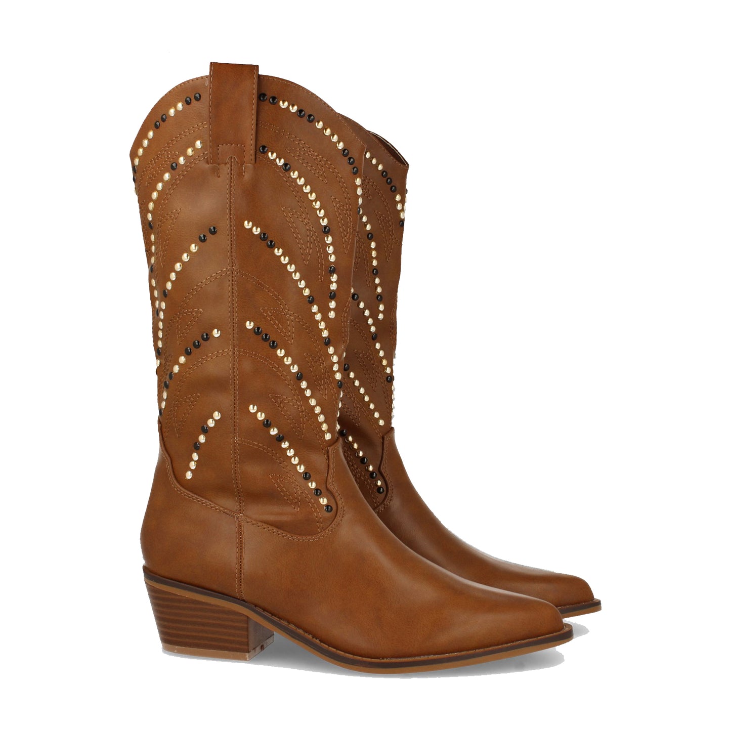 Bota de Mujer con Tacón Cubano y Tachuelas