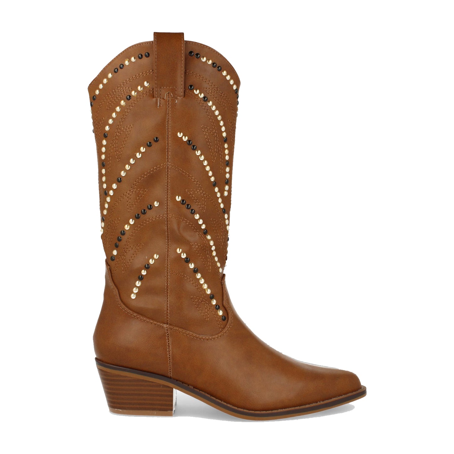 Bota de Mujer con Tacón Cubano y Tachuelas