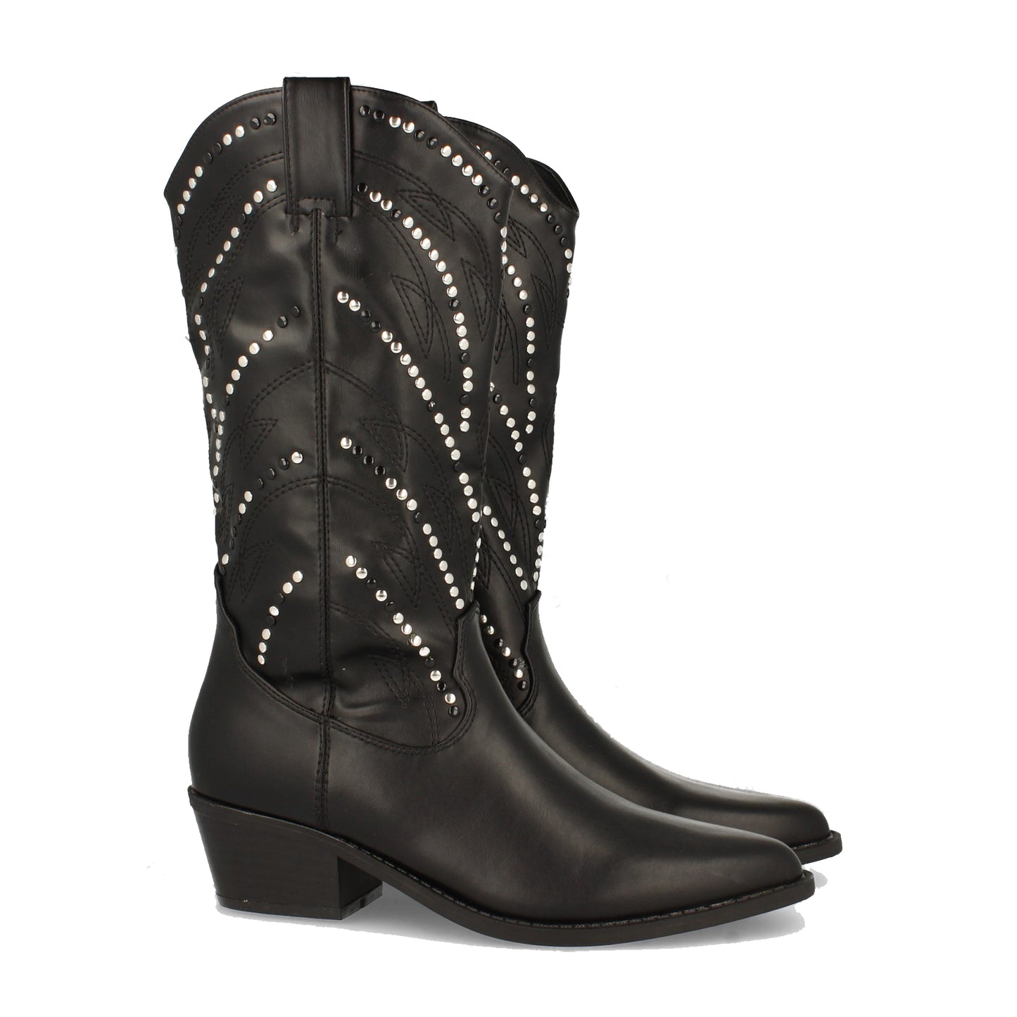 Bota de Mujer con Tacón Cubano y Tachuelas