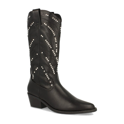 Bota de Mujer con Tacón Cubano y Tachuelas