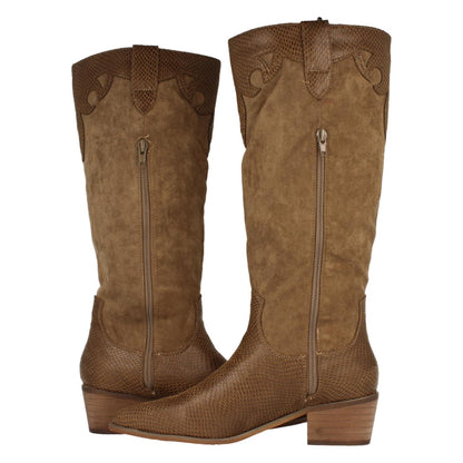 Bota de Tacón Mujer Estampado de Serpiente
