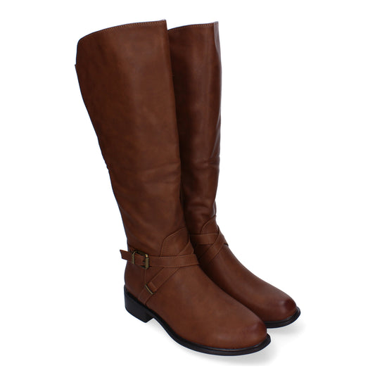 Botas Elegantes de Mujer con Hebilla y Cierre Lateral