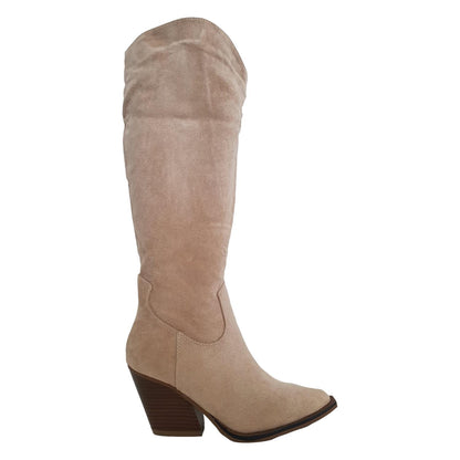Bota de Tacón Cubano para Mujer con Punta Fina y Cremallera