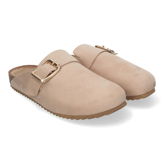 Zueco Plano Ancho para Mujer con Hebilla