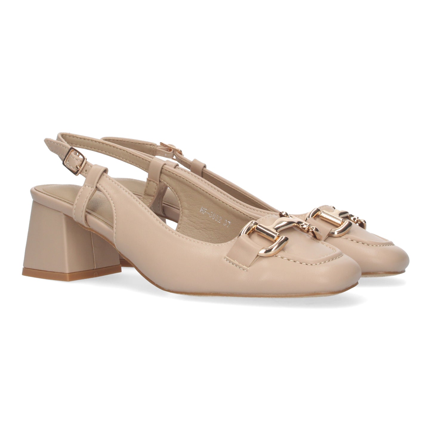 Court Style Heel Shoes with Buckle Closure