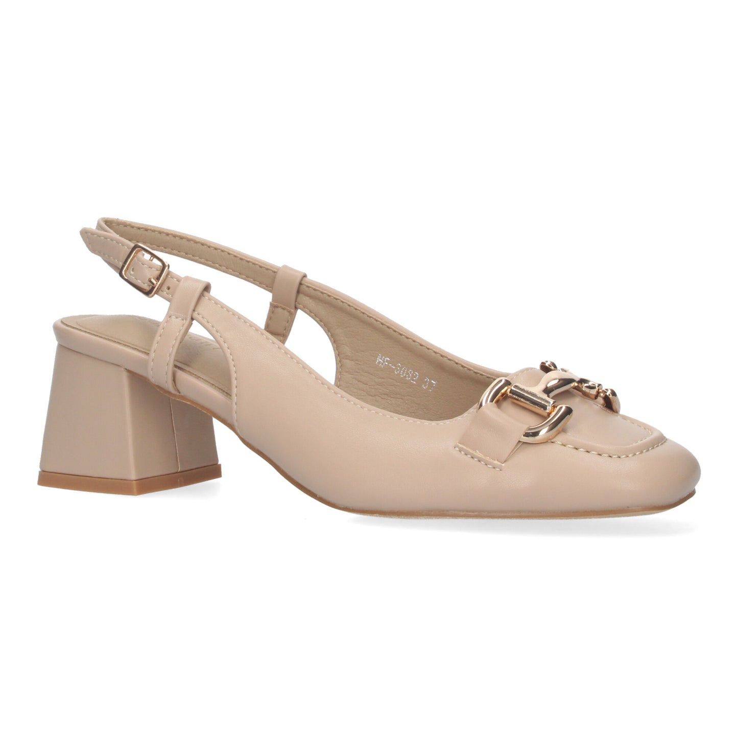 Court Style Heel Shoes with Buckle Closure