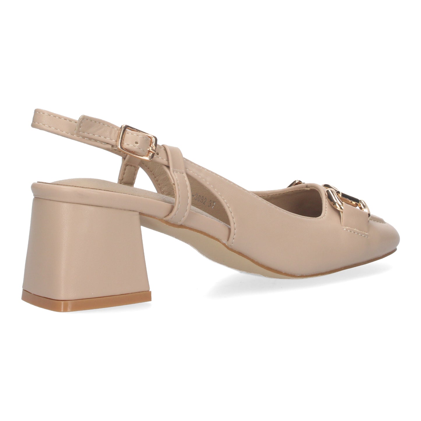 Court Style Heel Shoes with Buckle Closure