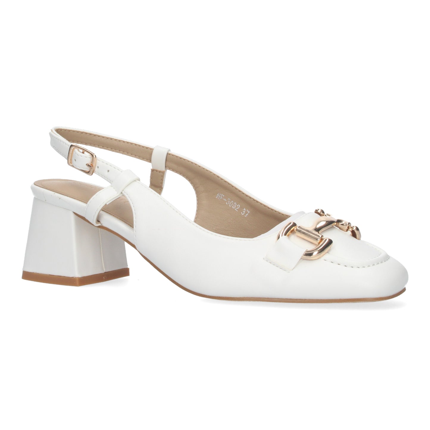 Court Style Heel Shoes with Buckle Closure