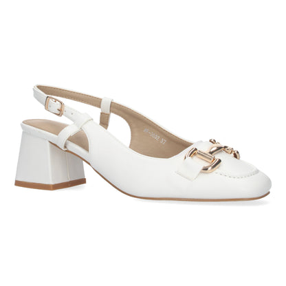 Court Style Heel Shoes with Buckle Closure