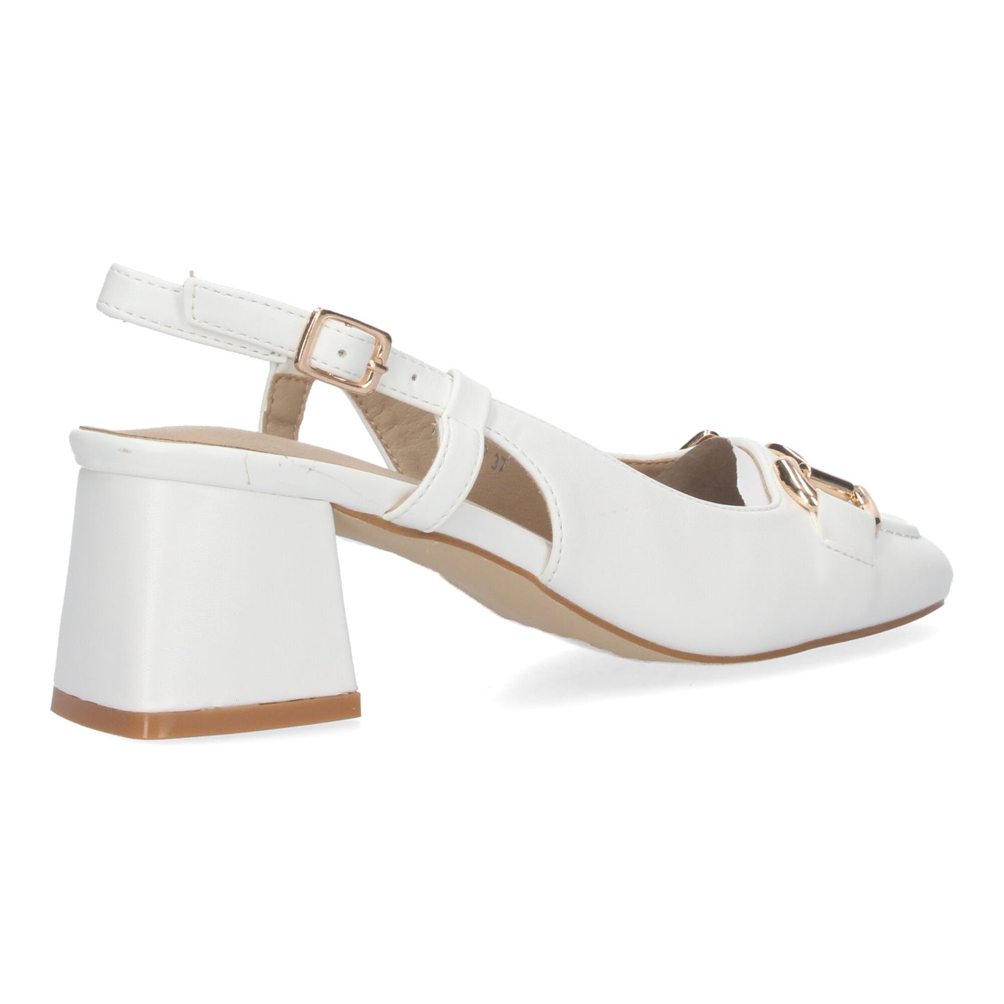 Court Style Heel Shoes with Buckle Closure