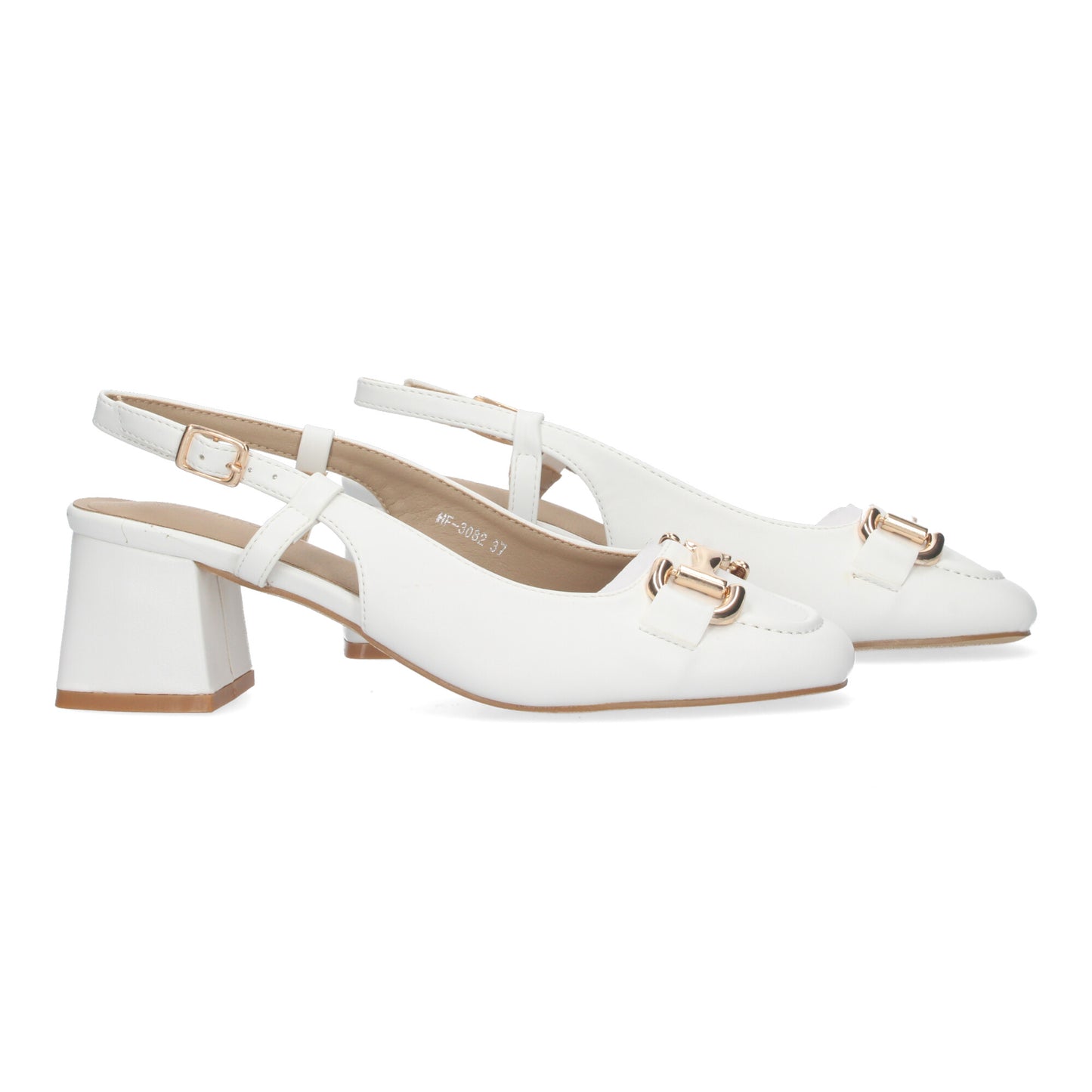 Court Style Heel Shoes with Buckle Closure