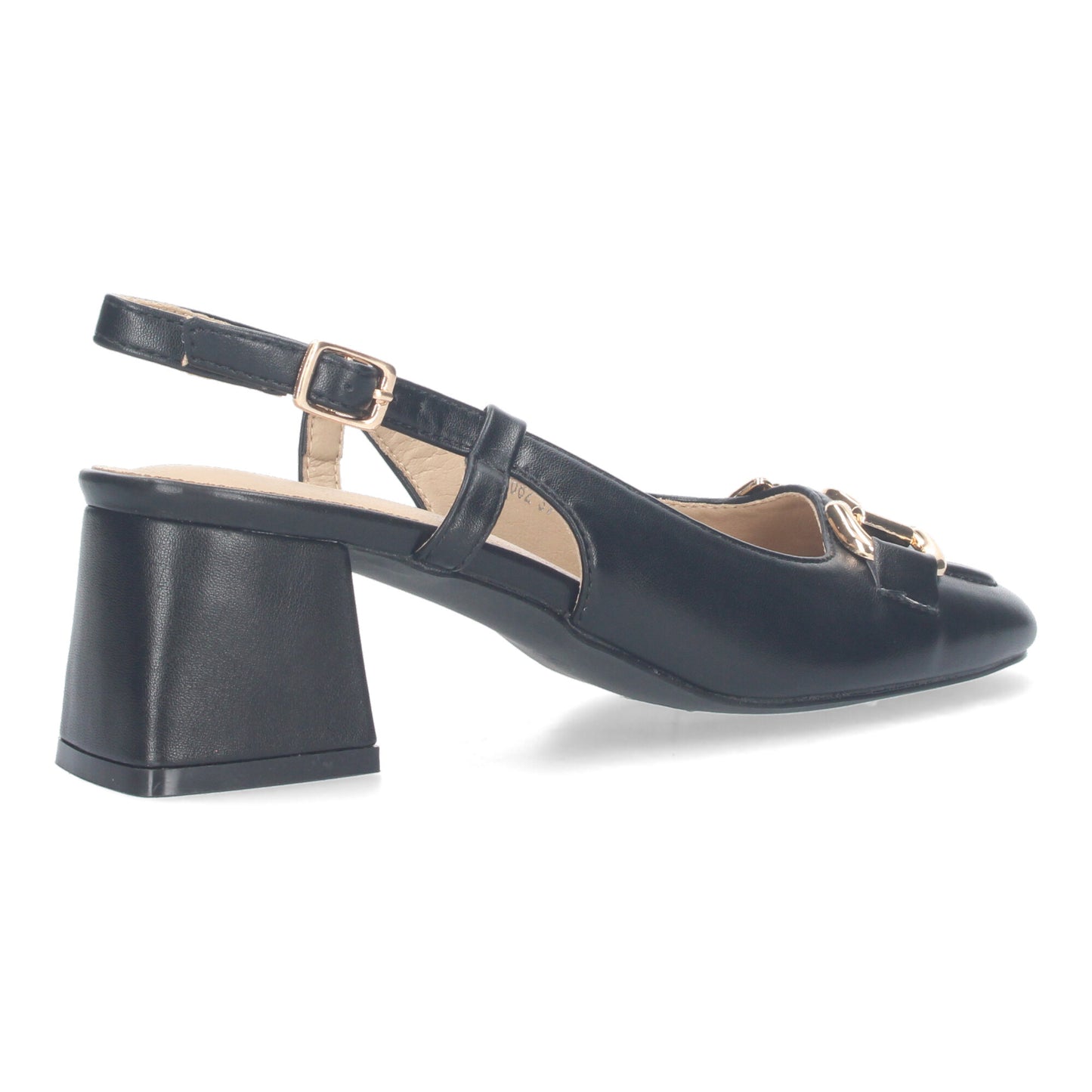 Court Style Heel Shoes with Buckle Closure