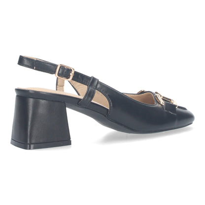 Court Style Heel Shoes with Buckle Closure