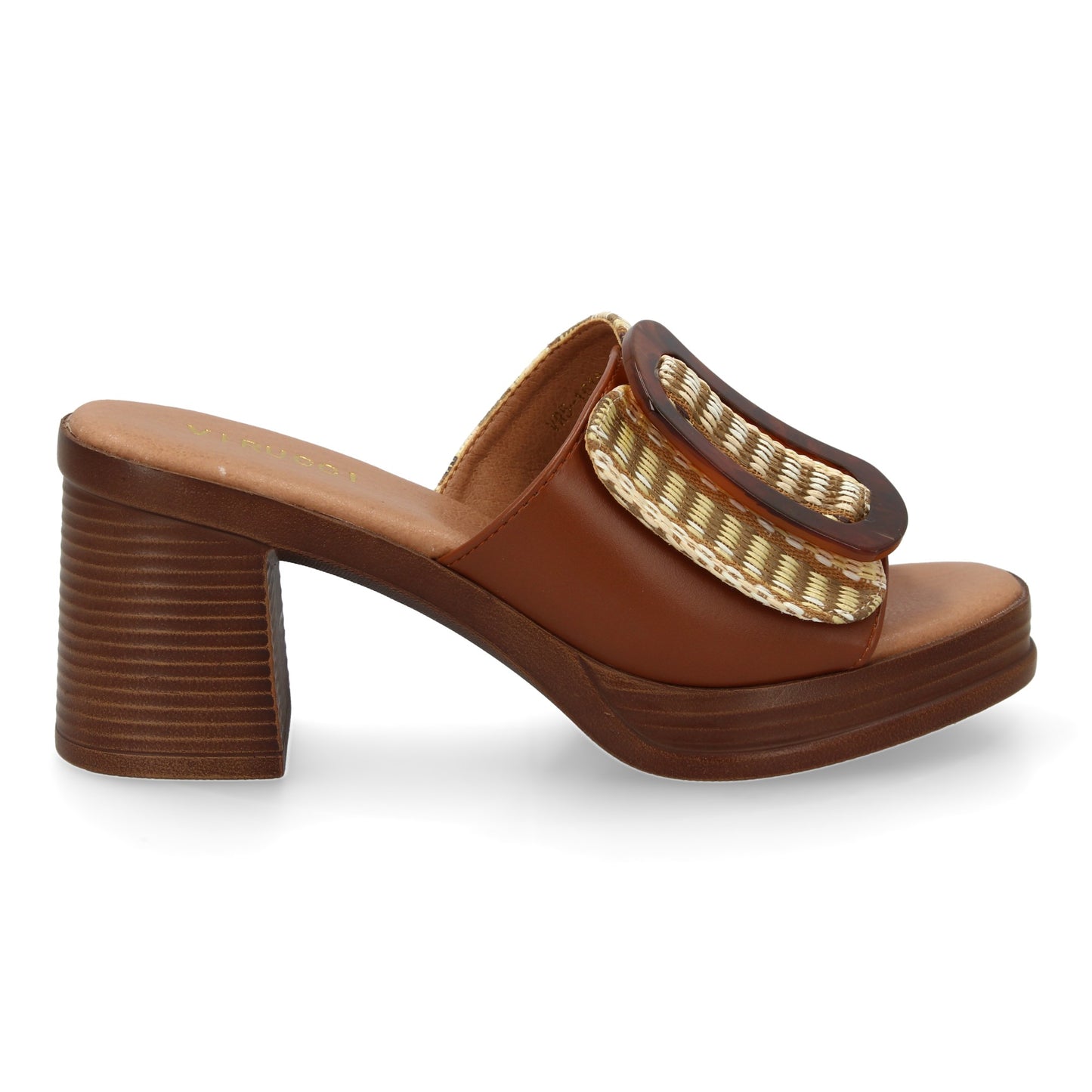 Zueco de Tacón Elegante con Hebilla Decorativa