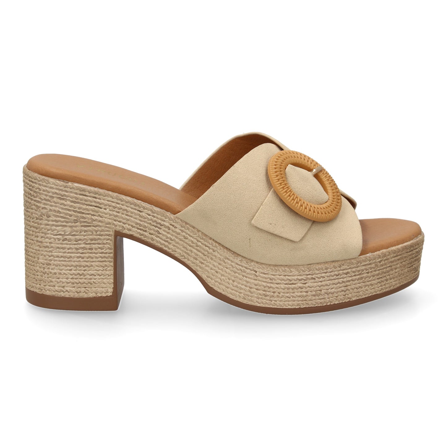 Heeled Clog with Decorative Buckle
