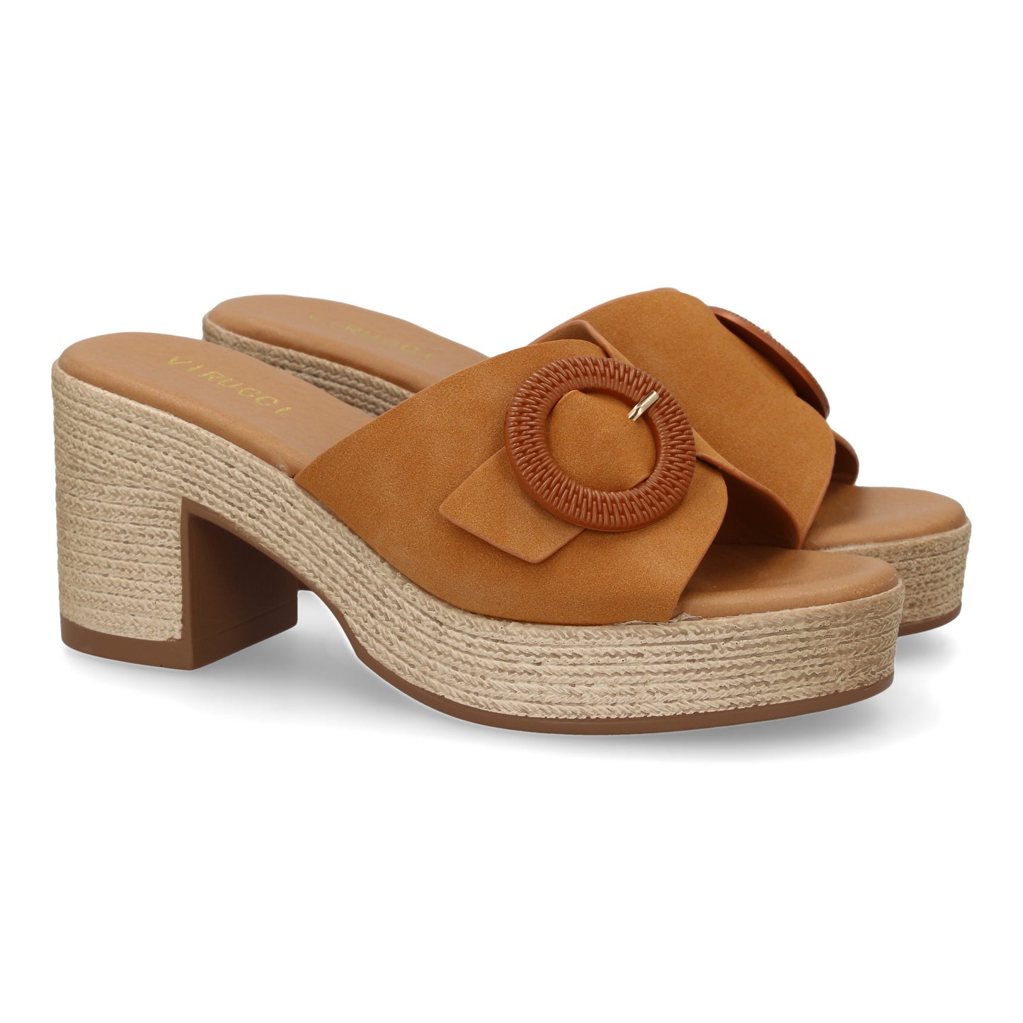 Heeled Clog with Decorative Buckle