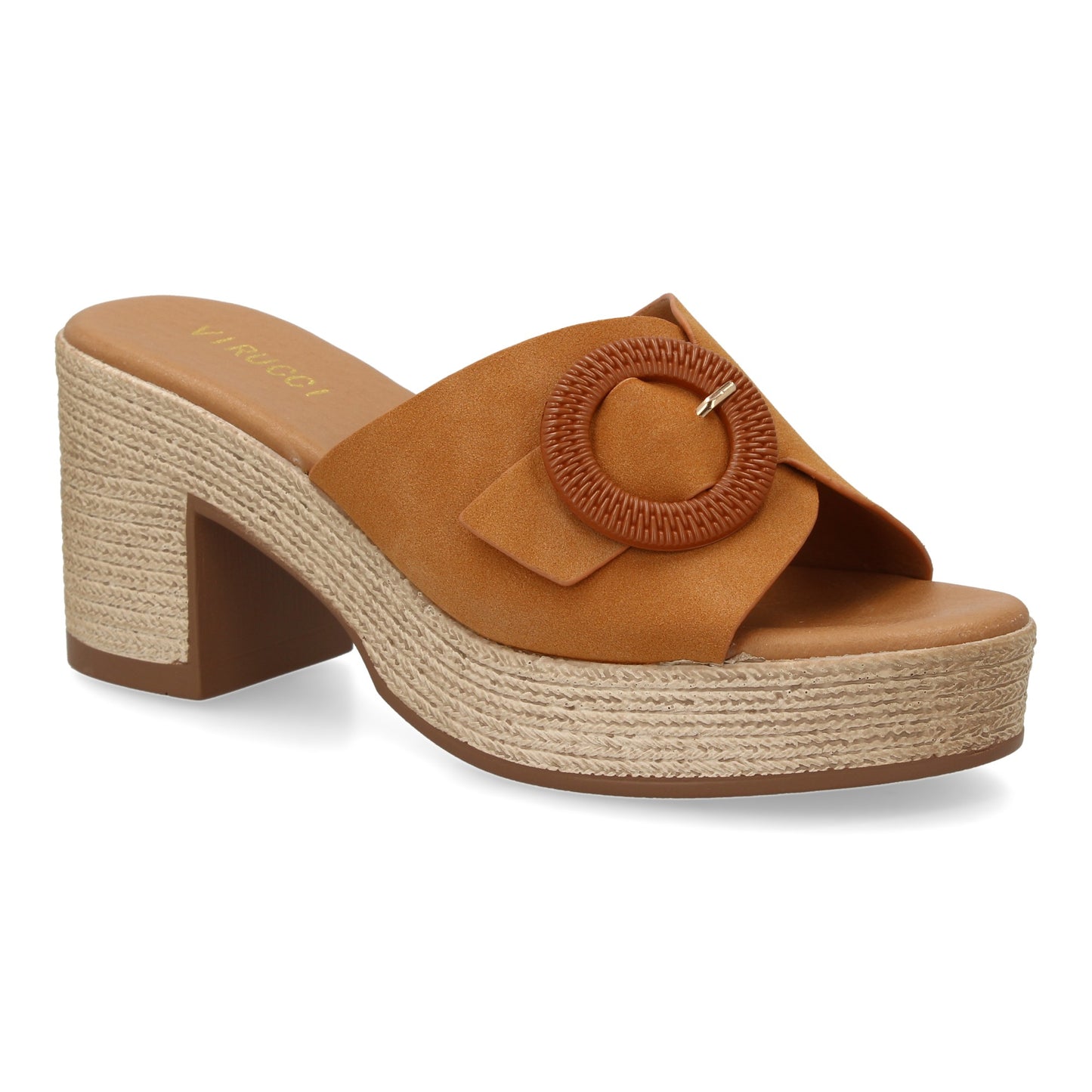 Heeled Clog with Decorative Buckle