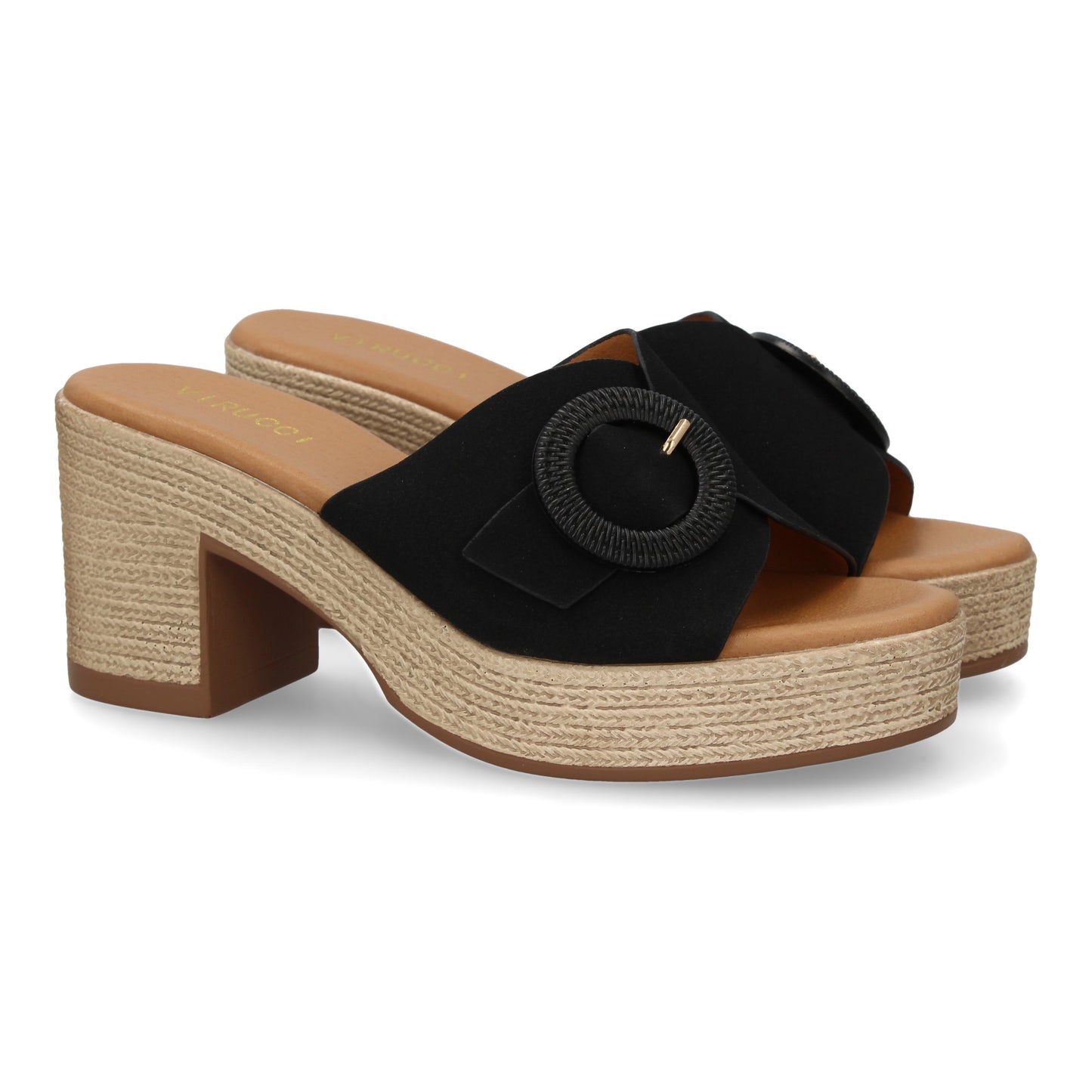 Heeled Clog with Decorative Buckle