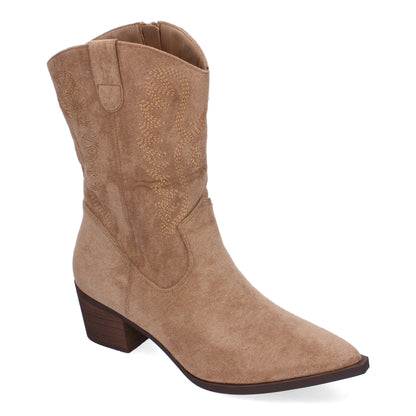 Bota Campera para Mujer con Bordado y Cremallera