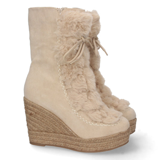 Bota de Cuña para Mujer con Estampado de Yute